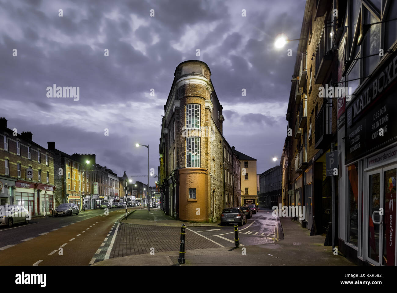 Die Stadt Cork, Cork, Irland. 04. Oktober 2016. Am frühen Morgen an der alten Hives Iron Works, an der Kreuzung der Washington und Hanover Street, Cork, Ir Stockfoto
