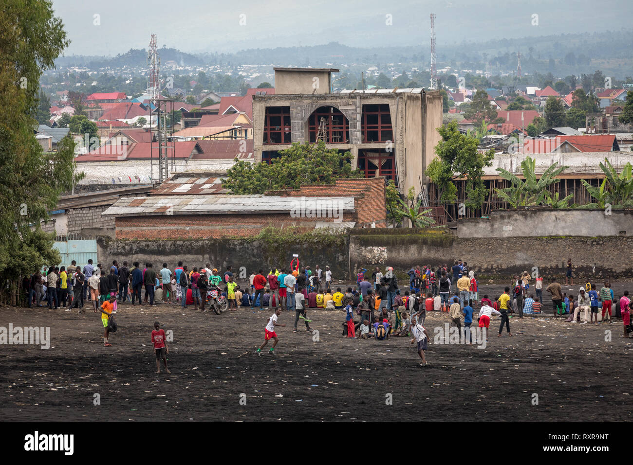 Straßenszene in Goma, Demokratische Republik Kongo Stockfoto