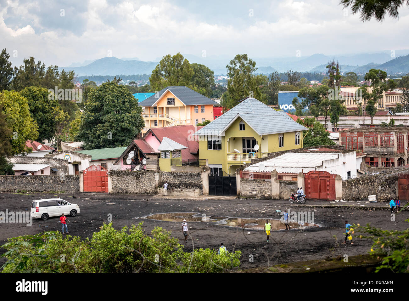Straßenszene in Goma, Demokratische Republik Kongo Stockfoto
