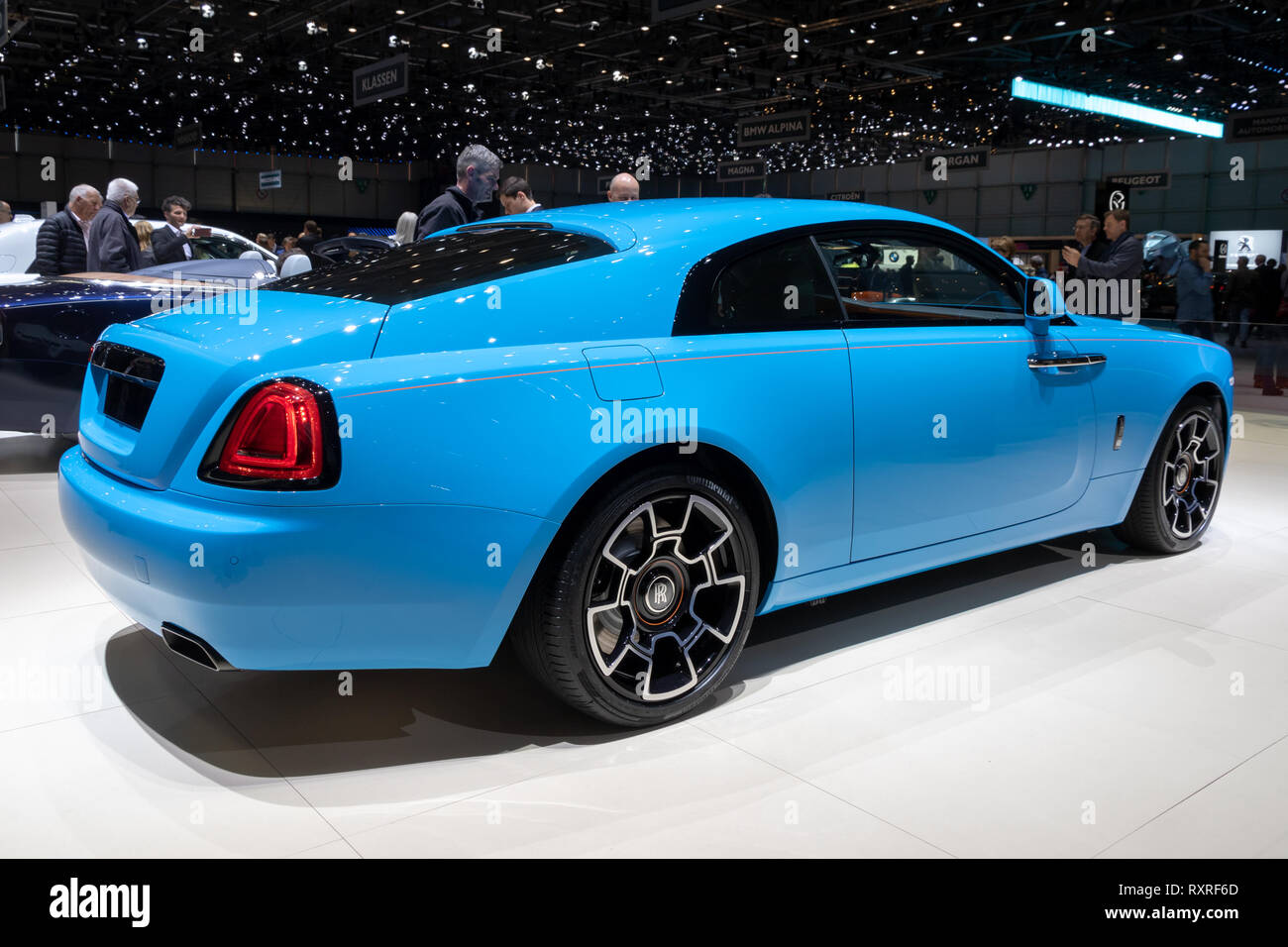 Genf, Schweiz - 6. MÄRZ 2019: Rolls-Royce Wraith Auto auf dem 89. Internationalen Automobilsalon in Genf präsentiert. Stockfoto