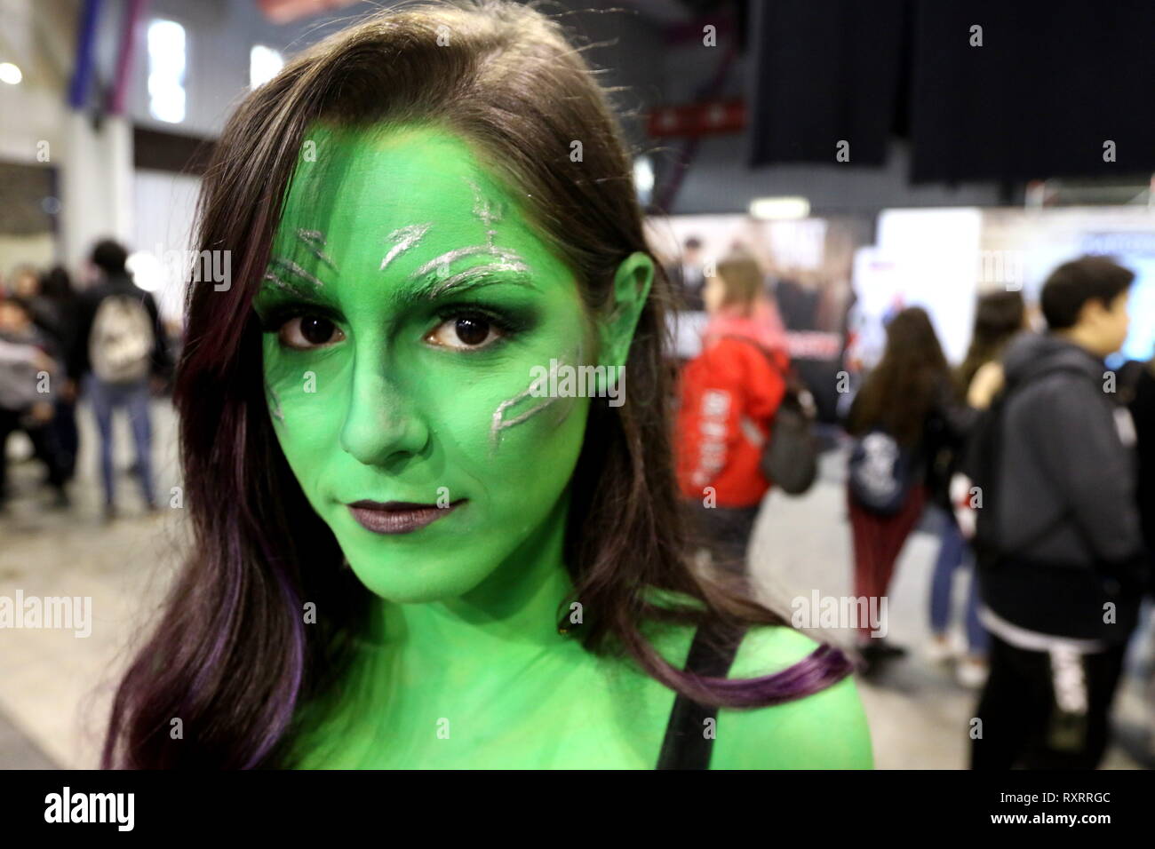 März 10, 2019 - 10 März 2019 (Malaga) FreakCon ist eine internationale Veranstaltung der populären Kultur in all seinen Erweiterungen zu feiern: TV-Serie, Manga, Comic, Animation, Film, Fantasy Literatur, Rollenspiele, Spiele, Science Fiction und Videospiele. Dieses Festival, das am 9. und 10. März 2019 im Palast der Kongresse und Messen von Malaga, wurde mit dem Ziel, zu einem Treffpunkt für Urheber, Künstler, Fans und die allgemeine Öffentlichkeit geboren. Credit: Lorenzo Carnero/ZUMA Draht/Alamy leben Nachrichten Stockfoto