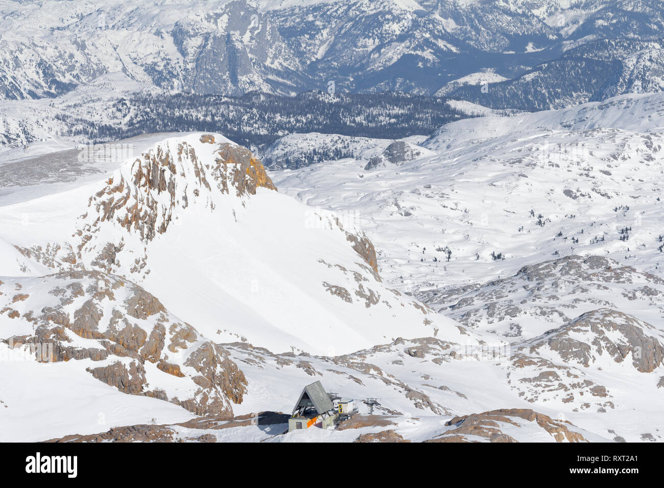 Österreichischen Alpen im Winter Stockfoto
