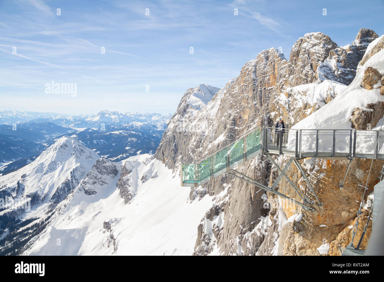 Aussichtsplattform am Dachstein Stockfoto