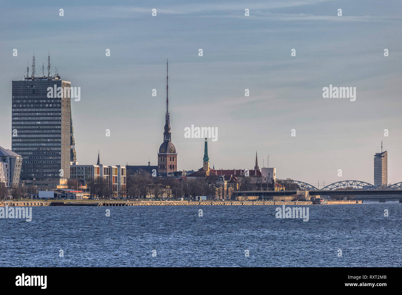 Lettland, Riga, Art der Altstadt auf der linken Seite des Flusses. Stockfoto