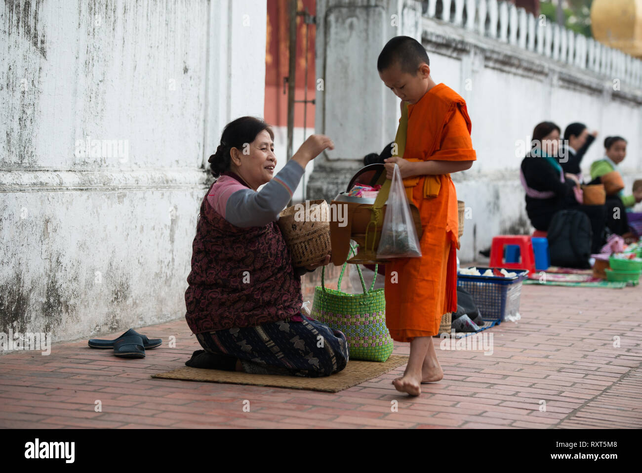 Luang Prabang - tägliche Almosen Preisverleihung Stockfoto