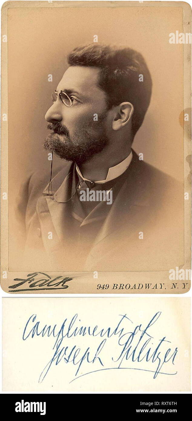 Joseph J. Pulitzer (1847-1911), Verlag der St. Louis Pfosten - Abfertigung und der New York World. Er wurde zu einem der führenden nationalen Figur in der Demokratischen Partei und war Kongreßabgeordnete von New York gewählt. Er crusaded gegen Big Business und Korruption, und halfen, die Freiheitsstatue in New York zu halten. Stockfoto