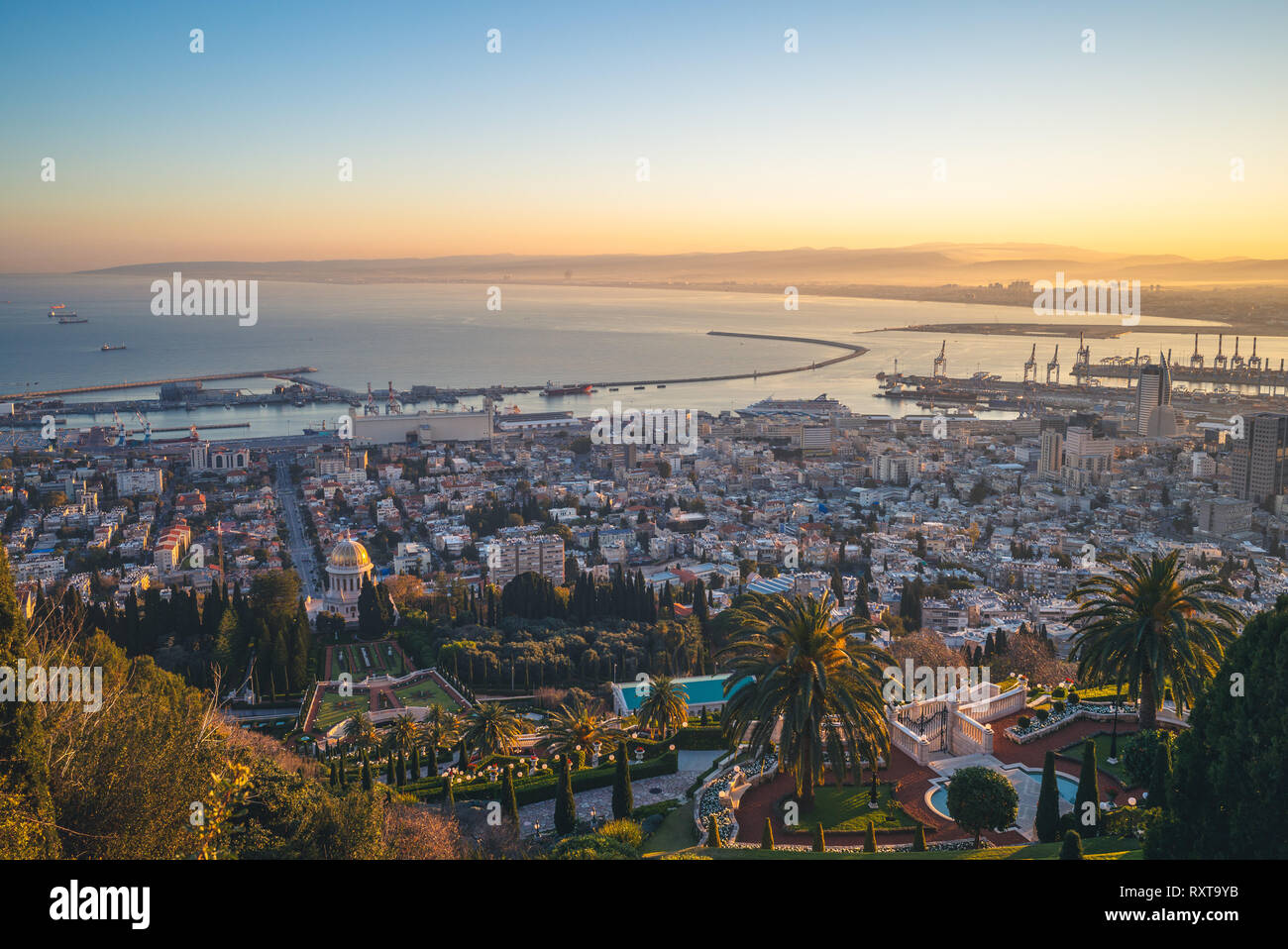 Hängenden Gärten von Haifa, Terrassen der Bahai Glauben Stockfoto