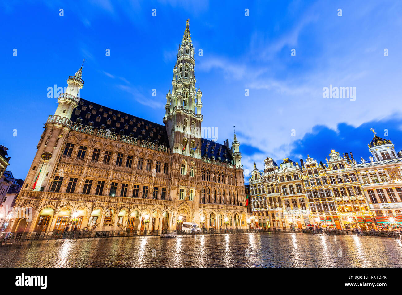 Brüssel, Belgien. Grand Place. Marktplatz von gildenhalle umgeben. Stockfoto