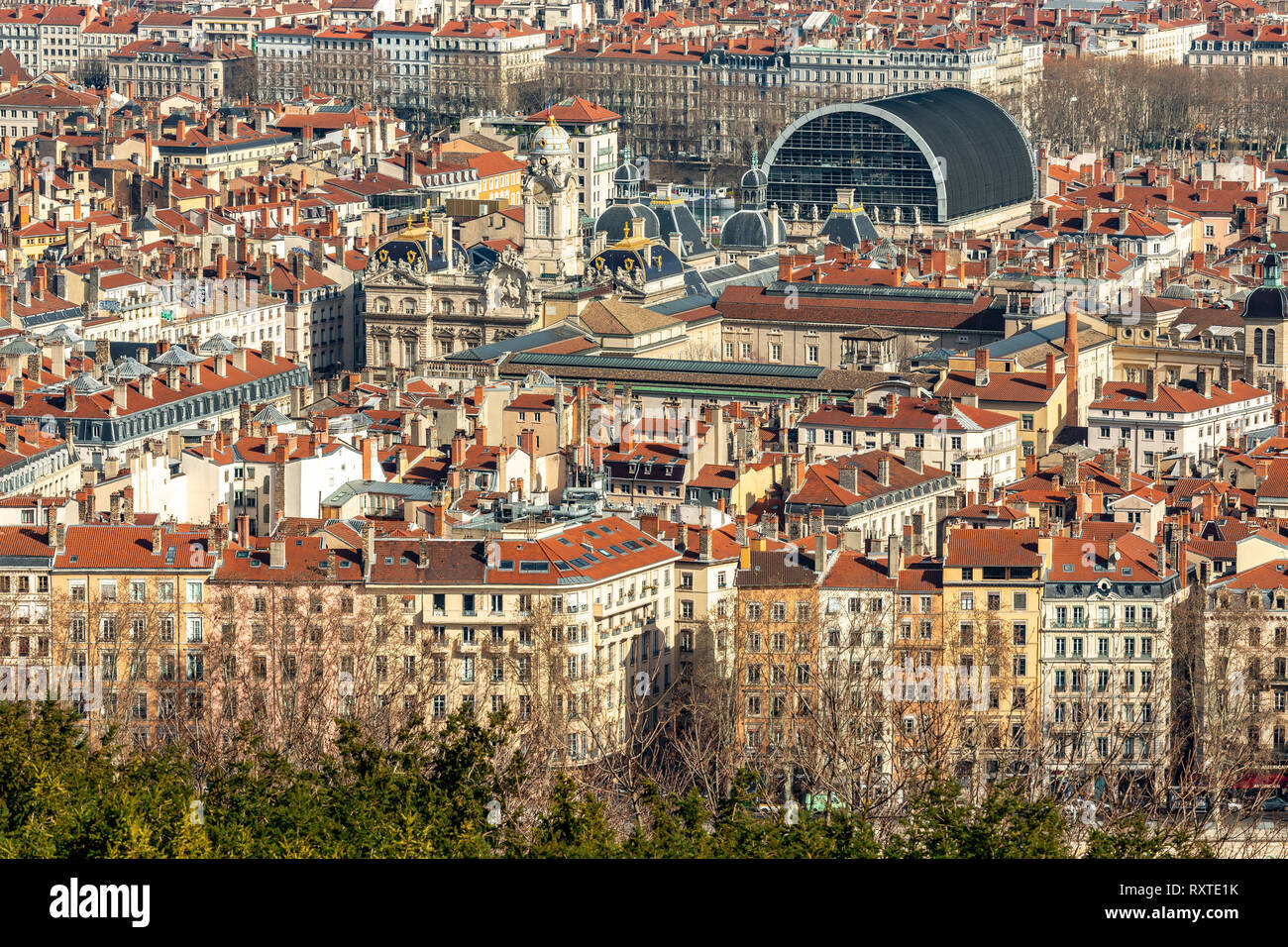 Die Stadt Halle auf dem Place des Terreaux und der Oper, Lyon Stockfoto