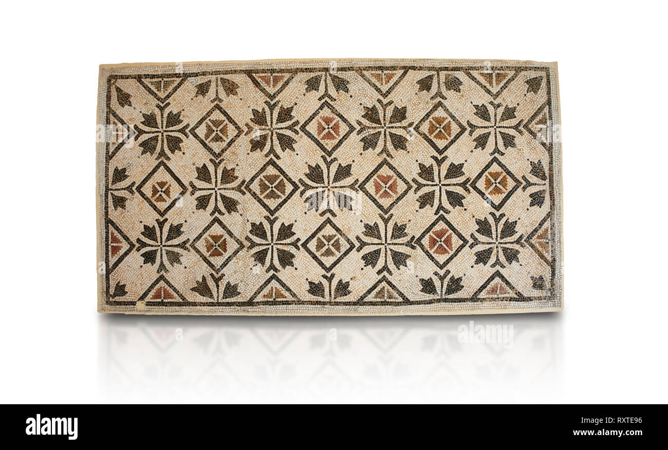 Bilder von einem geometrischen Kreuze römischen Mosaiken Design, von der antiken römischen Stadt Thysdrus. 3. Jahrhundert n. El Djem Archäologische Museum, El Djem, Stockfoto