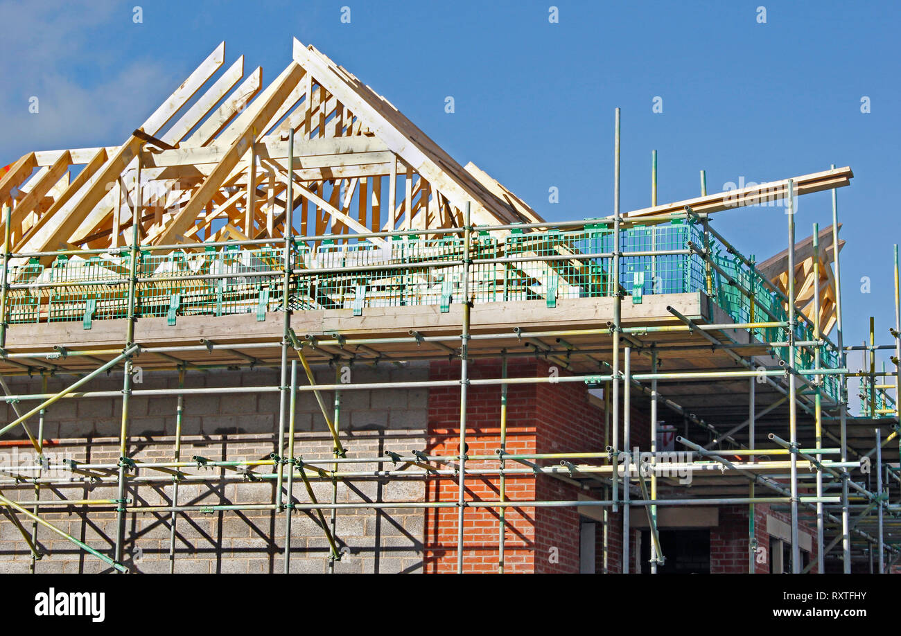 Baustelle für neue Eigenschaften in der Ortschaft Wheatley Oxford bauen Stockfoto