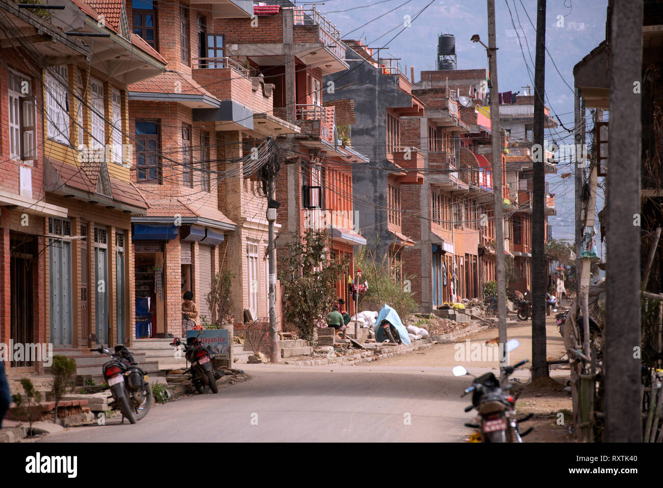 Seit dem Erdbeben 2015, April Nepal Bhaktapur wurde in Form einer modernen Stadt gebaut. Stockfoto