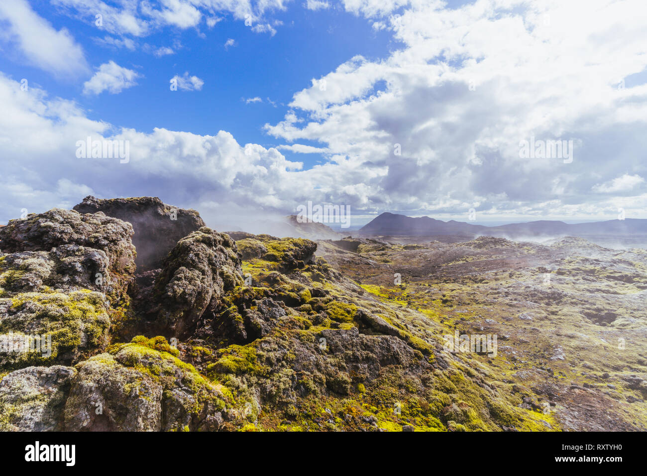Mystic Vulkan Krafla auf Island Stockfoto