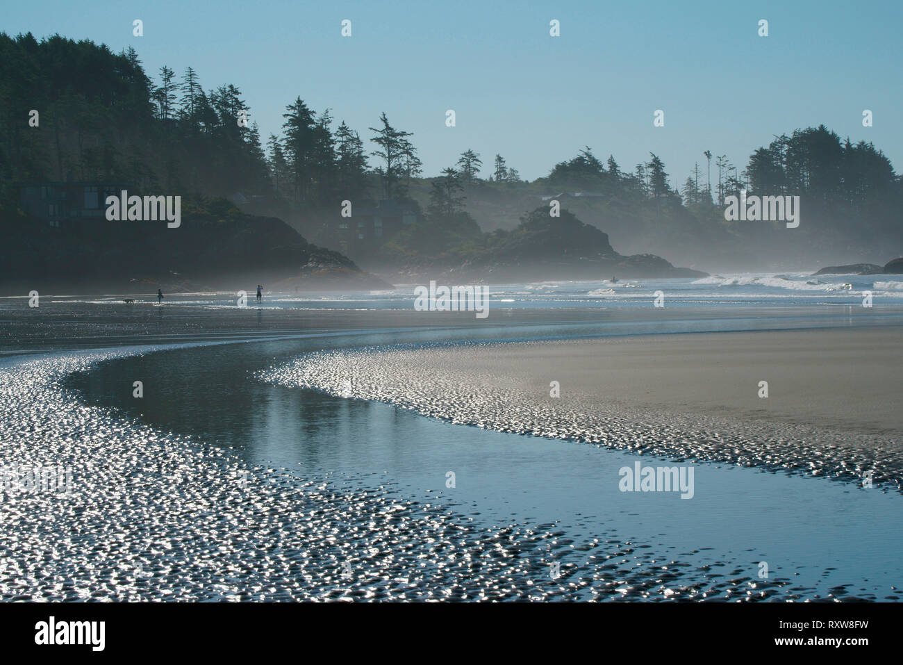 Chesterman Beach bei Ebbe, Tofino, British Columbia, Kanada. Stockfoto