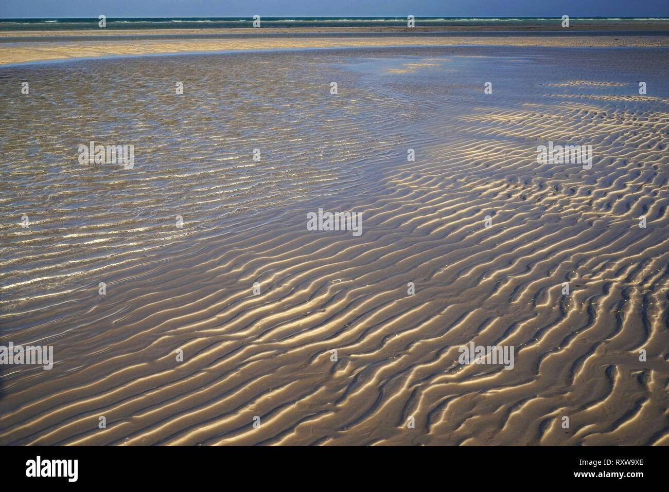 Strand auf der südlichen Insel Andros, Bahamas. Am besten bekannt für Knochen, Angeln, Tauchen und Blauen Löchern. Obwohl ganz in der Nähe von Nassau, der Tourismus ist nicht gut entwickelt. Die Karibik Stockfoto