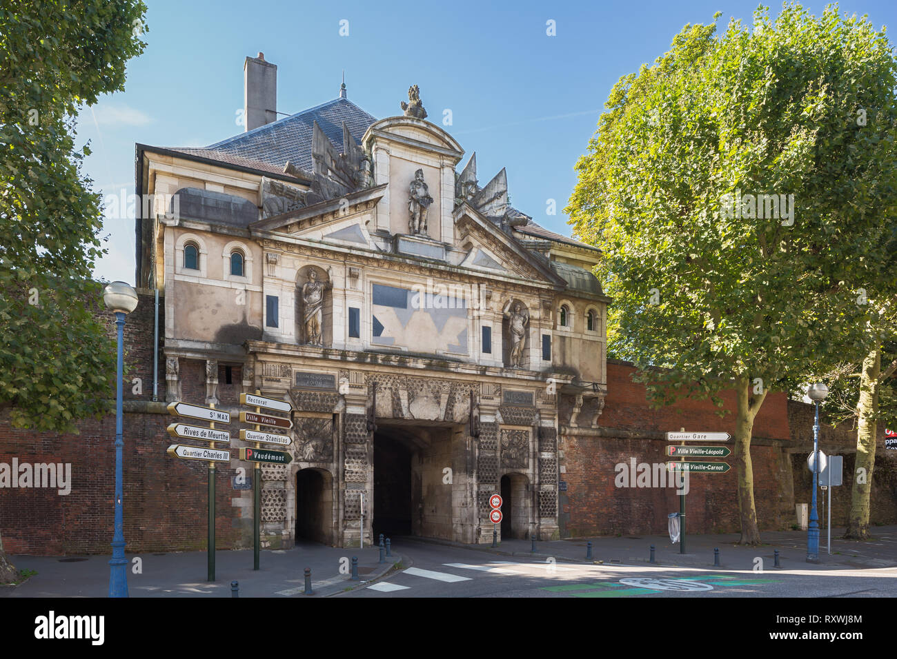 Blick auf die Zitadelle Gate im Zentrum von Nancy Stockfoto