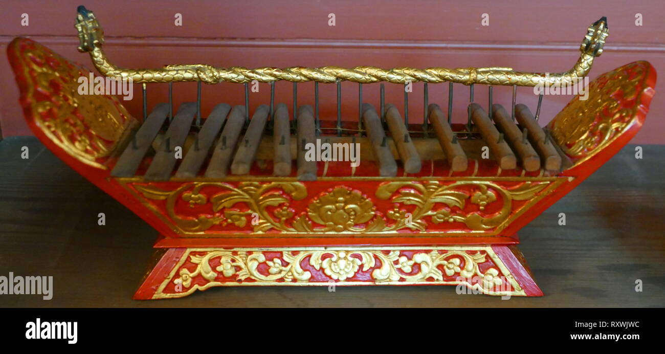 Modell gamelan ochestral Instrument, aus Indonesien, von Sir Stamford Raffles (1781-1826), britischer Staatsmann, Vizegouverneur von Java gesammelt und Gründer von Singapur 1819 Stockfoto