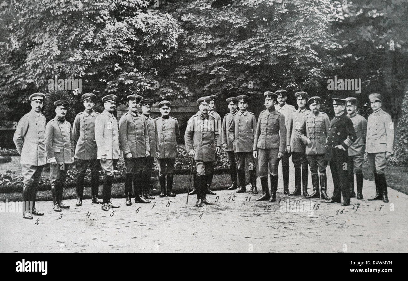 Weltkrieg, Deutsche Generäle mit Kaiser Wilhelm II., Western Front 1915