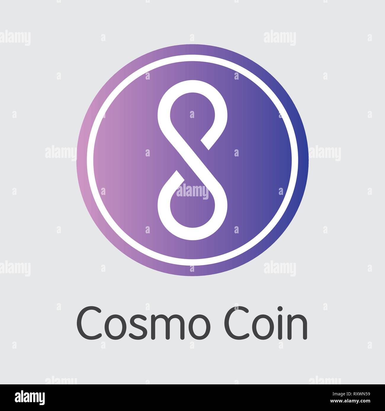 COSM - Cosmo Münze. Der Markt Logo der Münze oder Markt Emblem. Stock Vektor