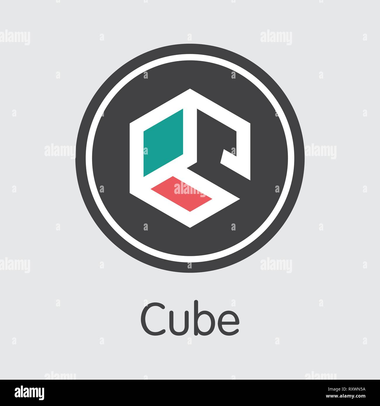 AUTO-Cube. Das Symbol der Crypto Währung oder Markt Emblem. Stock Vektor