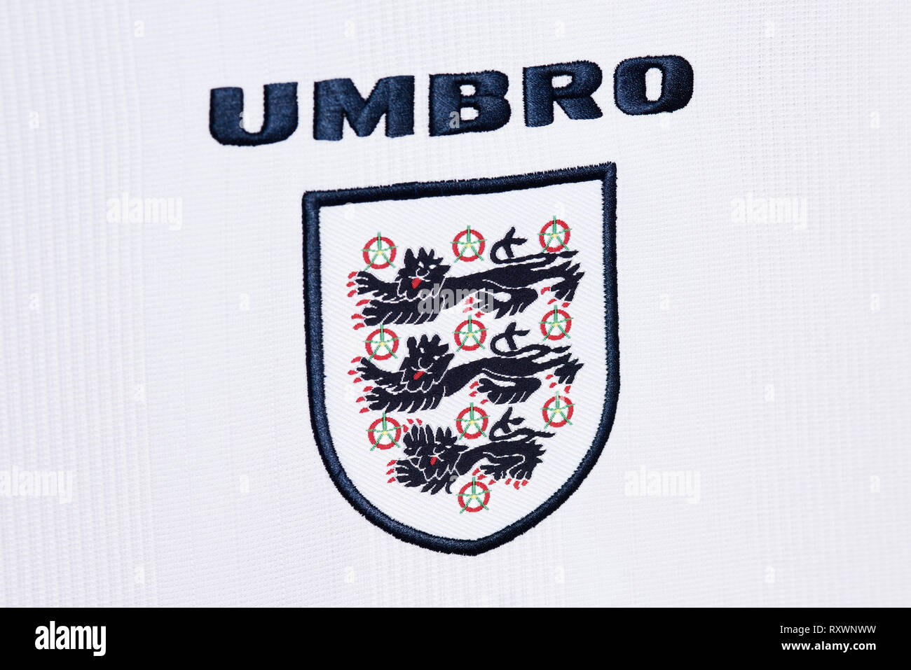 In der Nähe von England National Football team Euro 96 Kit. Stockfoto