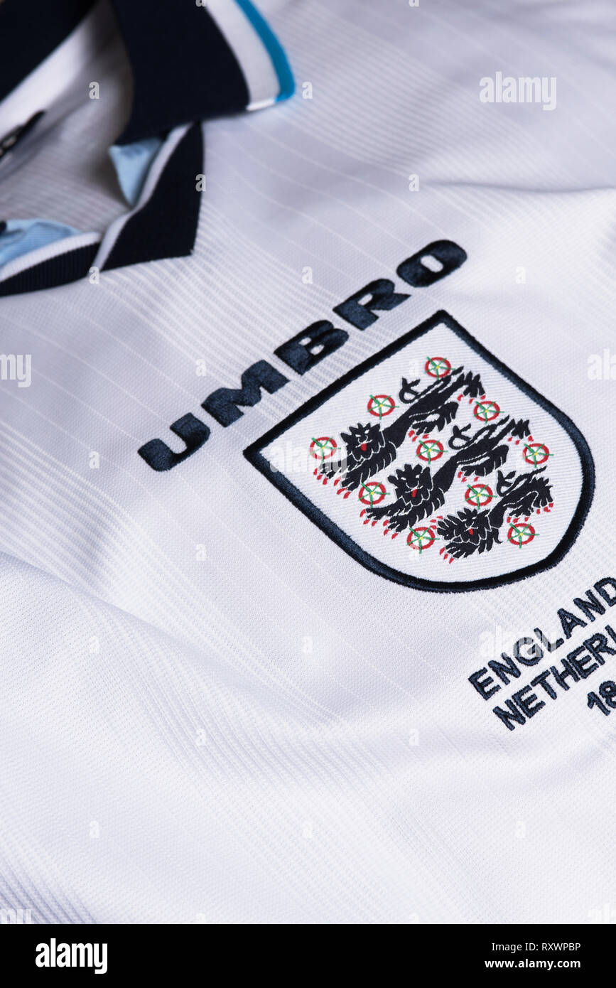 In der Nähe von England National Football team Euro 96 Kit. Stockfoto
