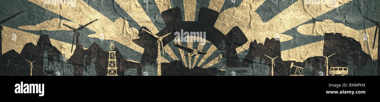 Energie und Power Icons Set. Header banner Stockfoto