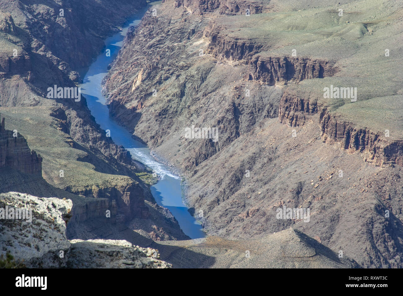 Grandioser Blick auf den Colorado River im Grand Canyon South Rim, Arizona, USA Stockfoto