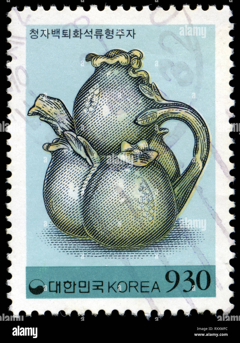 Briefmarke aus Südkorea in der Kunst Objekte Serie von 1994 Stockfoto