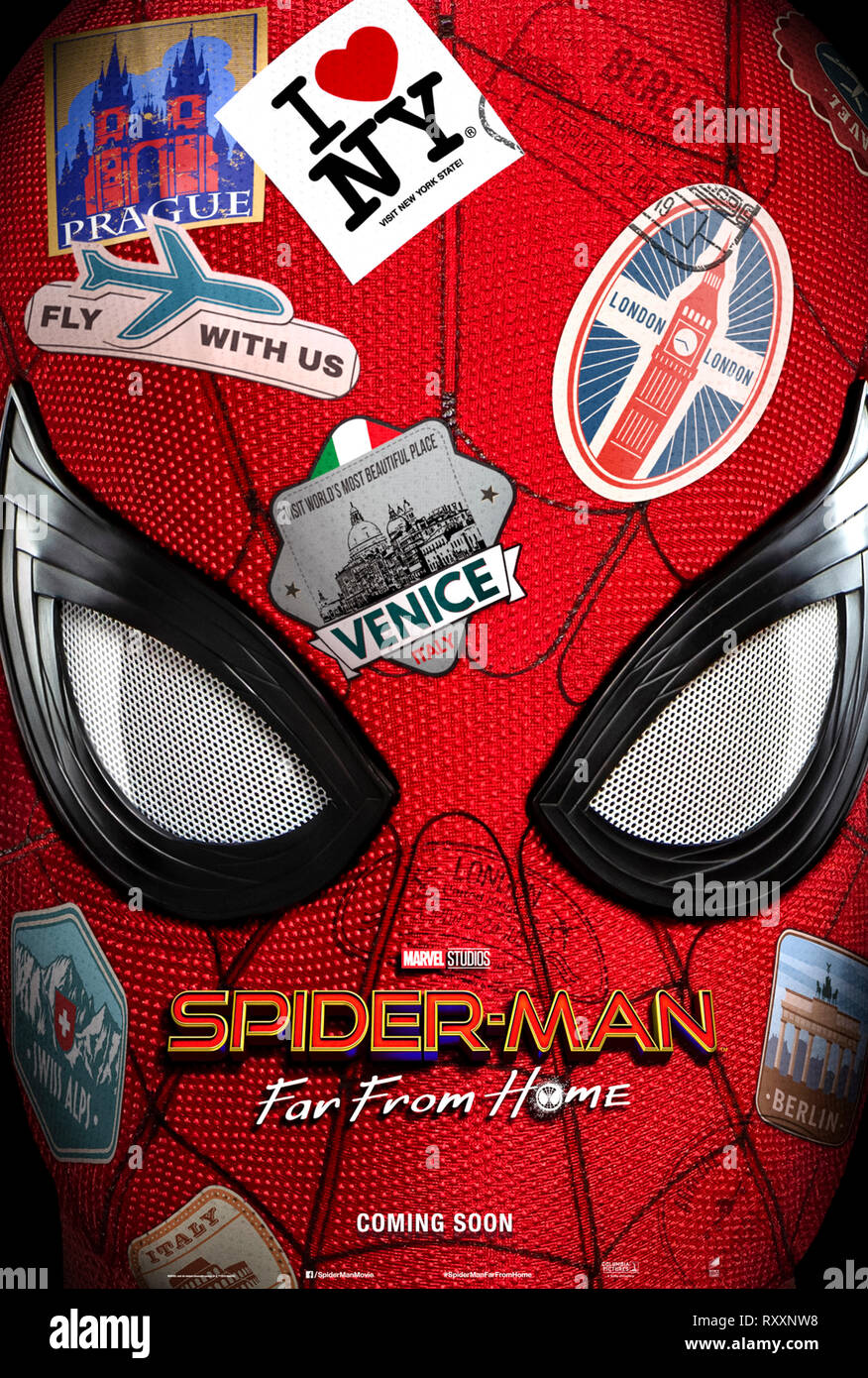 Spider-Man: Weit weg von zu Hause (2019) von Jon Watts Regie und Hauptdarsteller Tom Holland, Samuel L. Jackson, Zendaya und Jake Gyllenhaal. Stockfoto