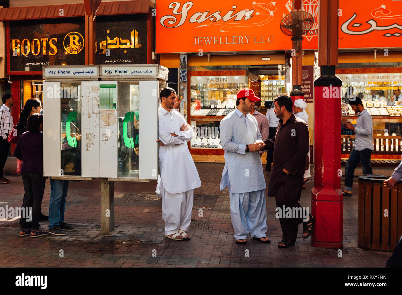 Das tägliche Leben der Menschen vor Ort in Dubai, die Stadt des Goldes Stockfoto