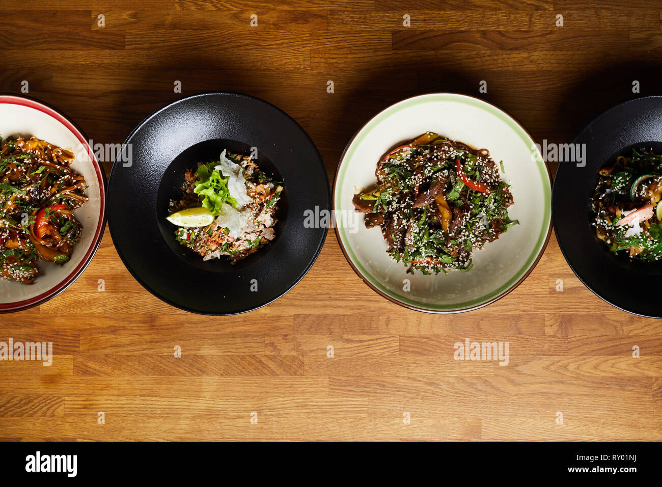 Flatlay der orientalischen Küche Stockfoto