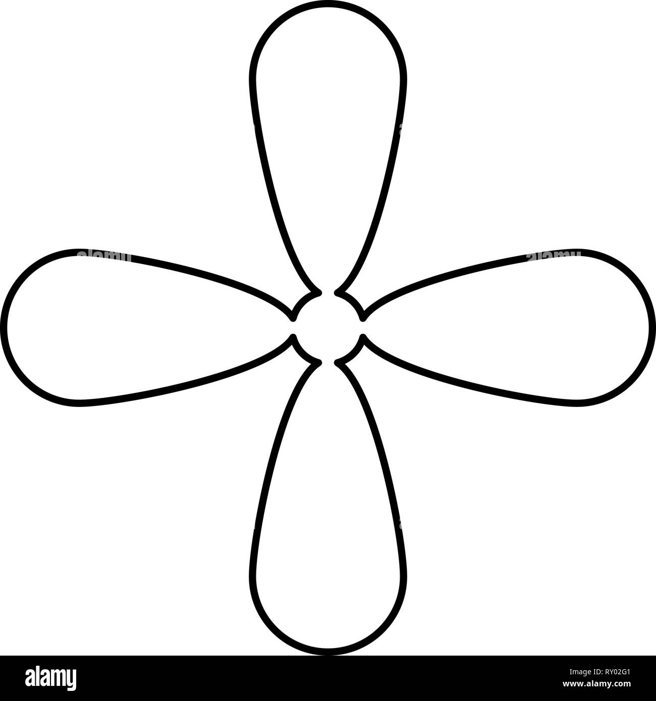 Blutenblatt Kreuz Kreuz Monogramm Religiosen Kreuz Schwarz Farbe Umrisse Vektor Illustration Flat Style Bild Stock Vektorgrafik Alamy