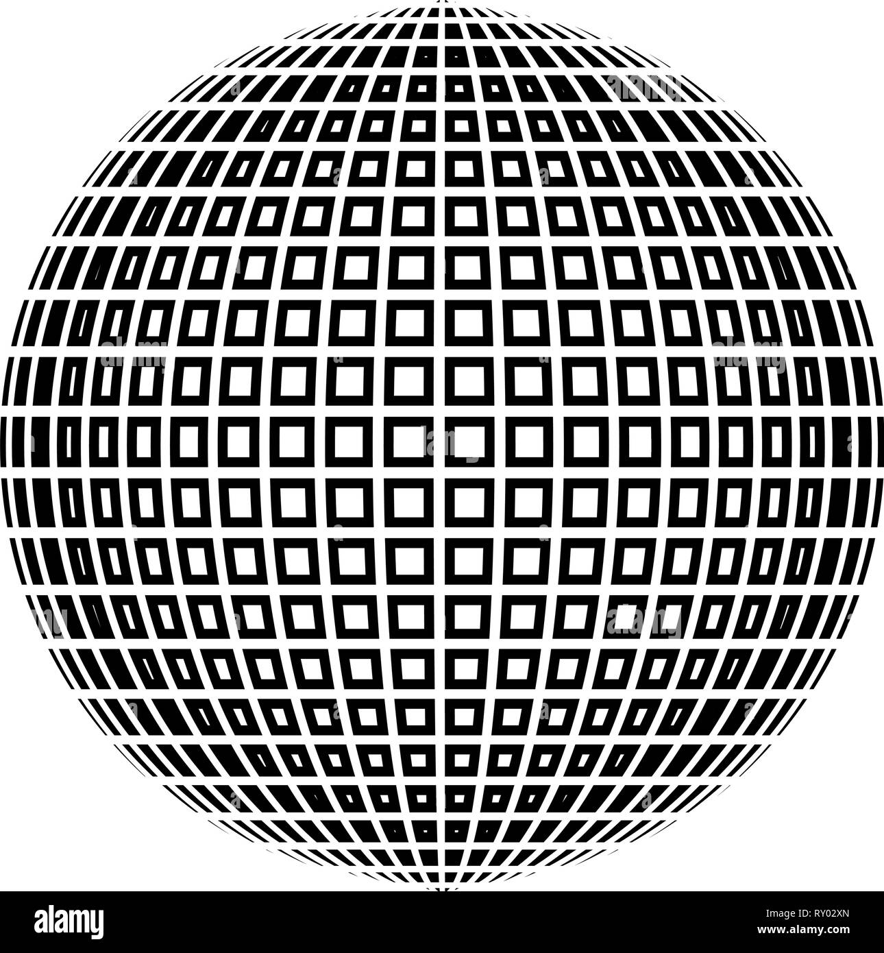 Disco ball Disco Party Konzept Ball Welt Konzept Web Idee Symbol schwarz Farbe Umrisse Vektor-illustration Flat Style Bild Stock Vektor