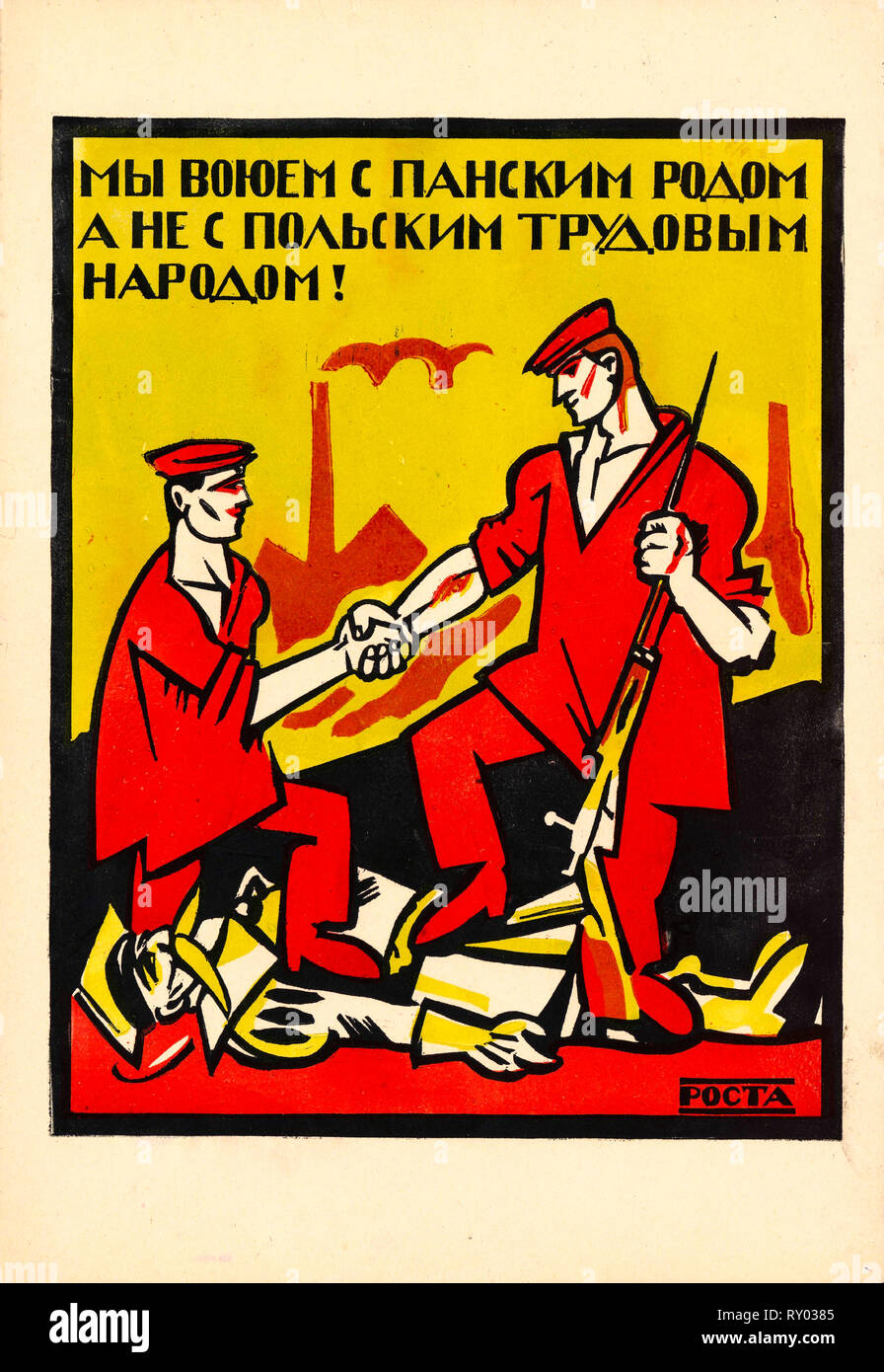 Die sowjetische Propaganda Poster, polnisch-sowjetischen Krieg, ROSTA, 1920 Stockfoto