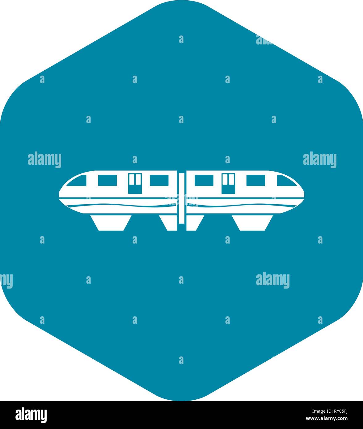 Monorail-Zug-Symbol, einfachen Stil Stock Vektor