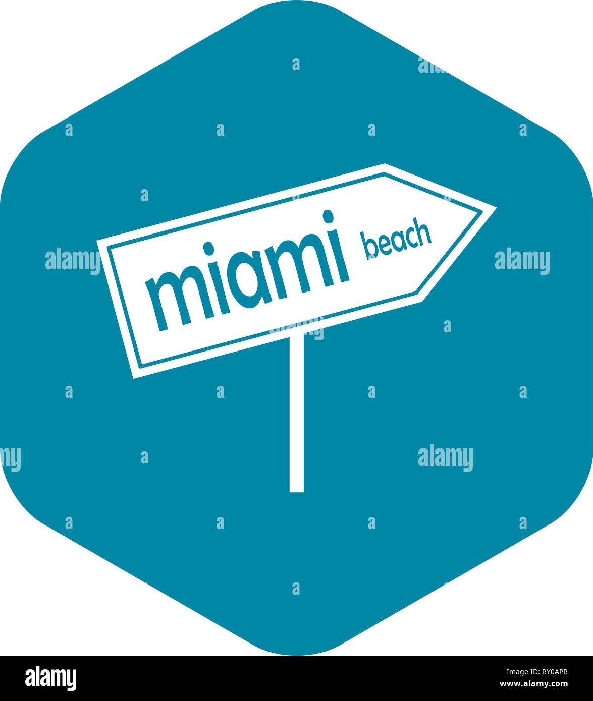 Miami Post Zeichen Pfeilsymbol, einfachen Stil Stock Vektor