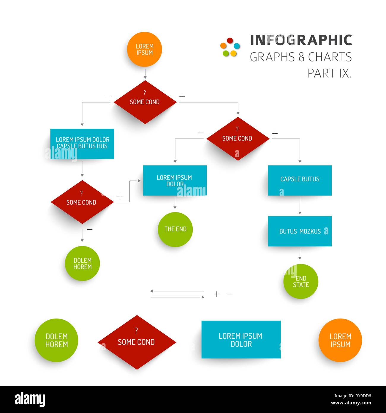 Abstrakter Algorithmus vector Template mit flachen Design - 9. Teil der Infografik bundle Stock Vektor