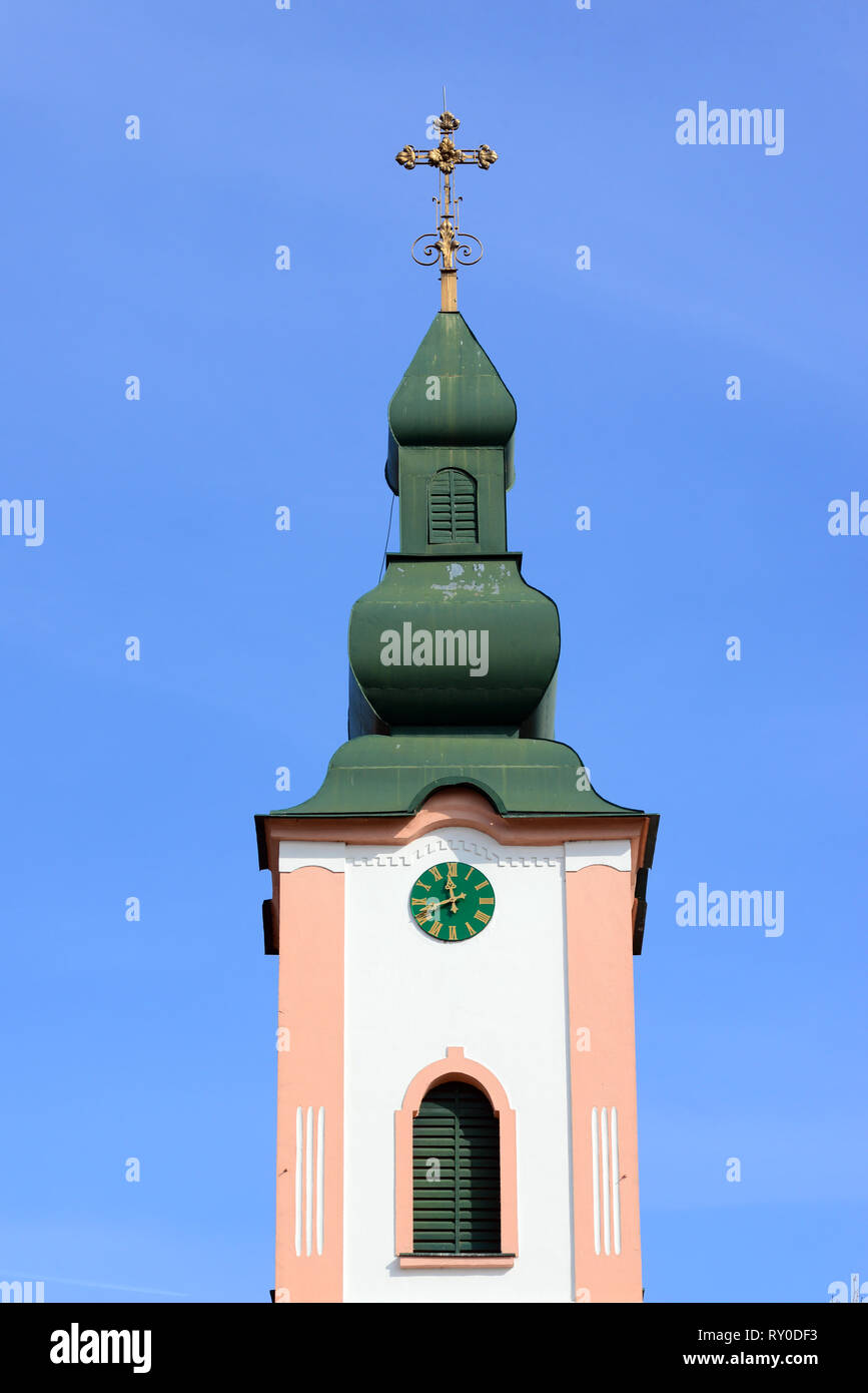 Giroc Dorf Kirche Turm Timis county Rumänien religiösen Sehenswürdigkeiten Architektur Stockfoto
