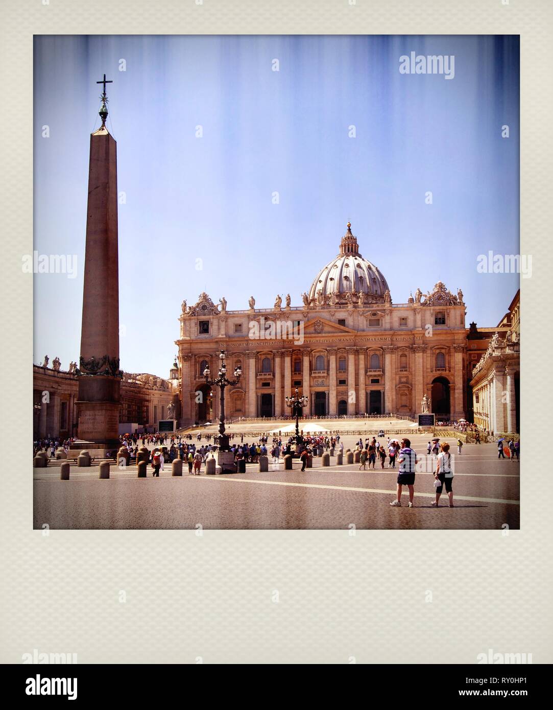 Polaroid Wirkung, Vatikan, Petersplatz, Vatikan, Rom, Italien, Europa  Stockfotografie - Alamy