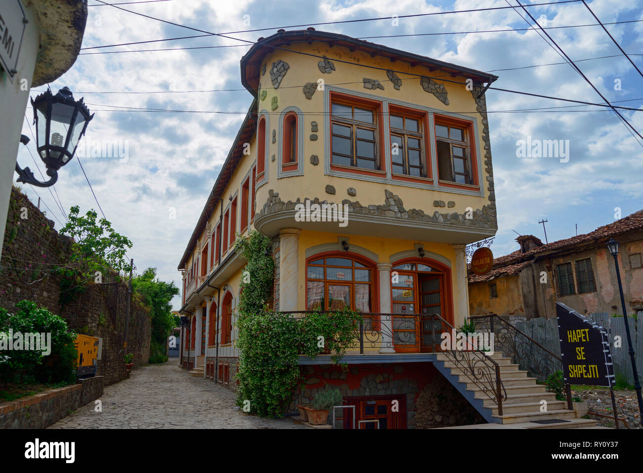 Haus aus der osmanischen Zeit, Altstadt, Elbasan, Albanien, Elbasani Stockfoto