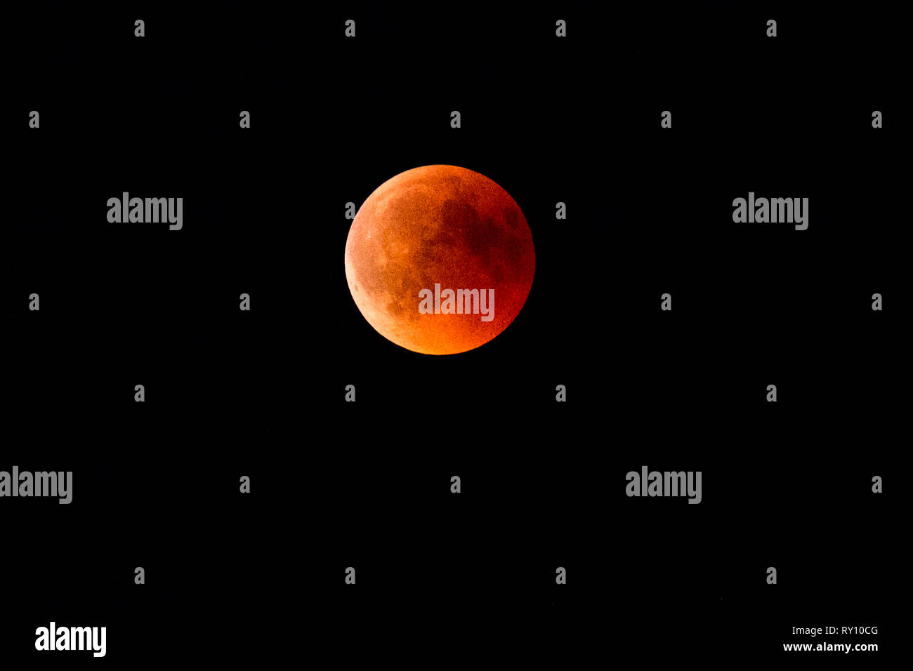 Blut Mond, Mondfinsternis, Nachthimmel Stockfoto