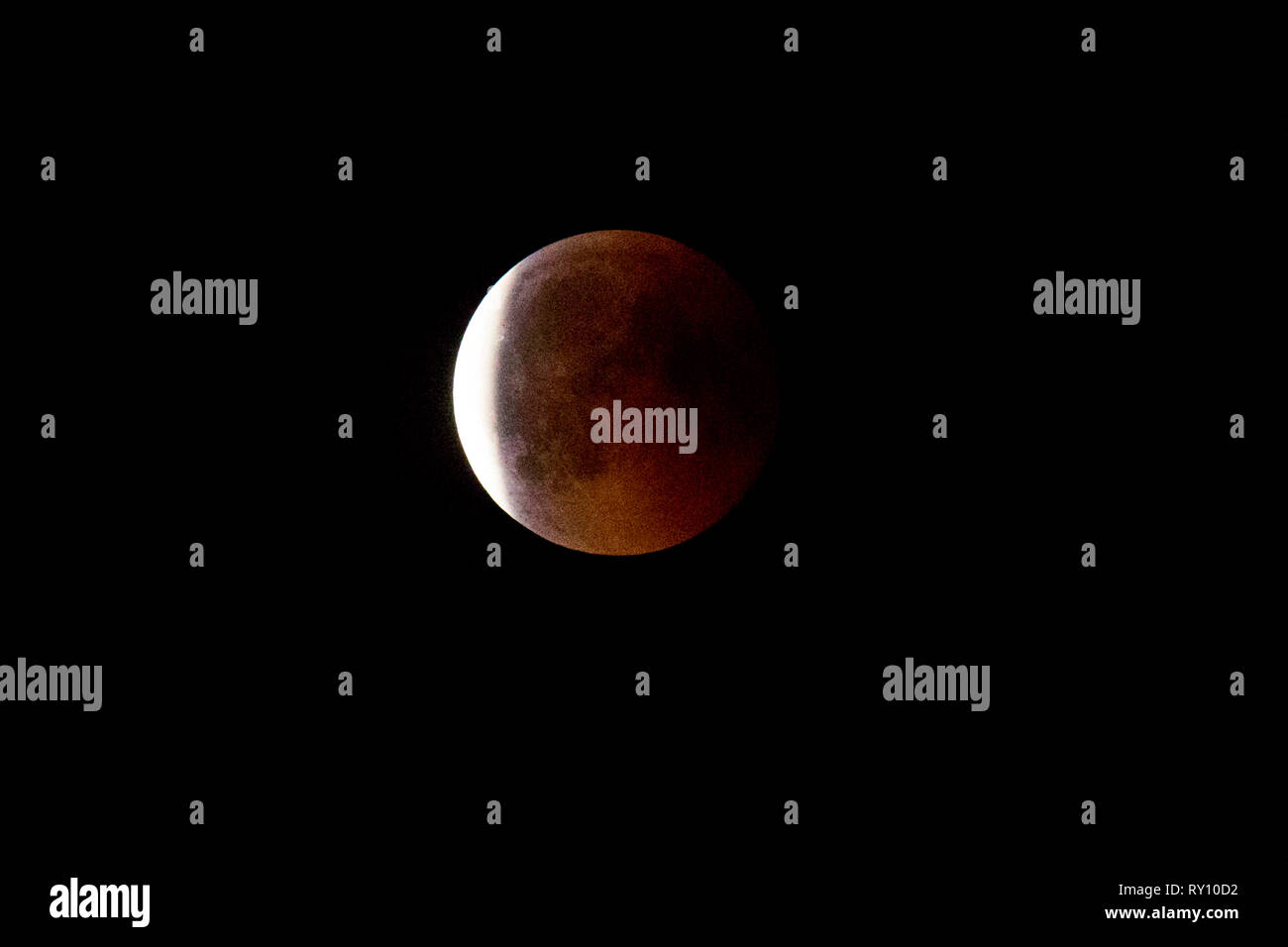Blut Mond, Mondfinsternis, Nachthimmel Stockfoto
