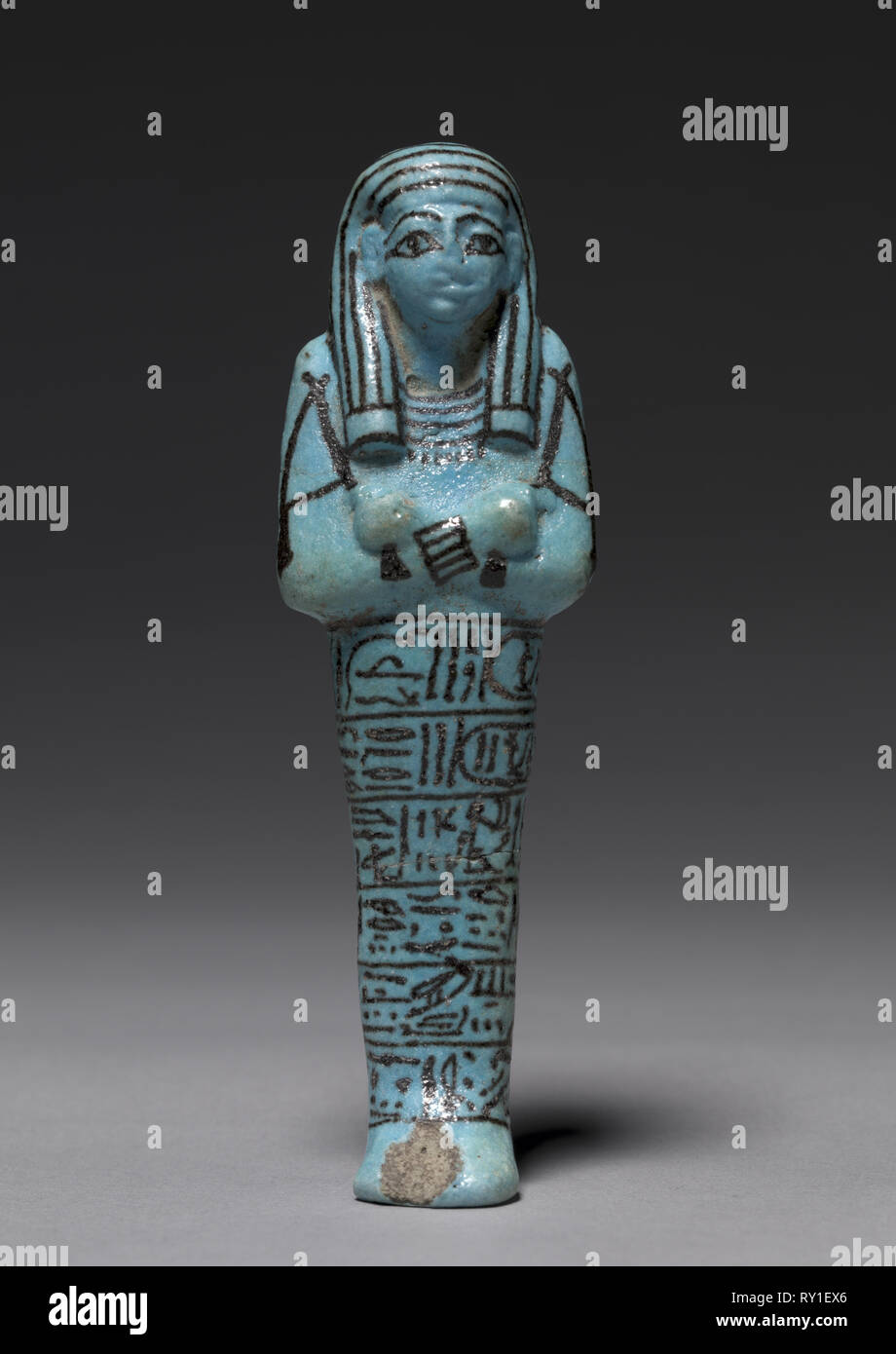 Shawabty von Seti I, C. 1294-1279 v. Chr.. Ägypten, Theben, Neues Reich, 19. Dynastie Herrschaft von Seti 1. Medium blau Fayencen mit schwarz Dekoration; Insgesamt: 15,1 x 4,5 x 3 cm (5 15/16 x 1 3/4 x 1 3/16 in. Stockfoto