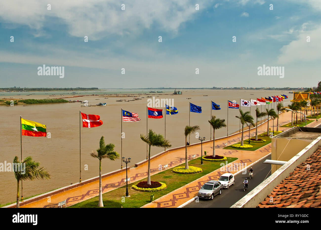 Blick von der FCC, Phnom Penh Stockfoto