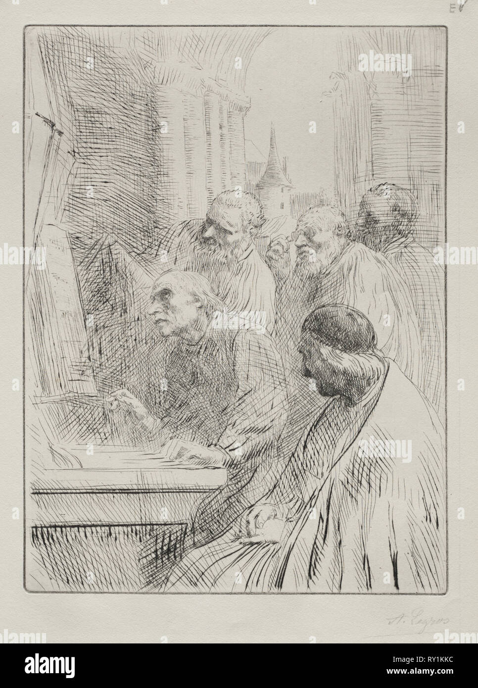 Die Mönche in der Kirche. Alphonse Legros (Französisch, 1837-1911). Ätzen und drypoint Stockfoto