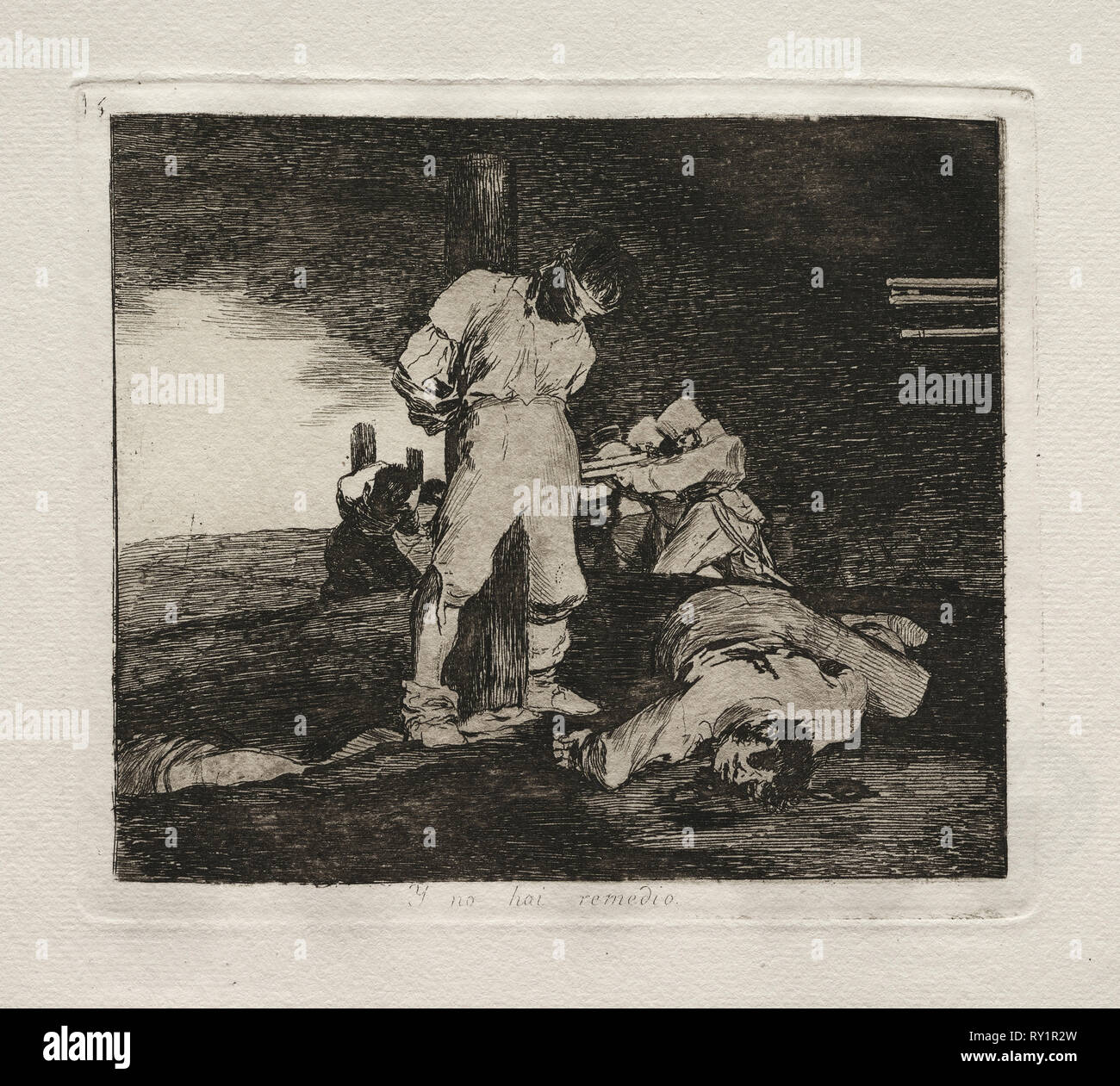 Die Schrecken des Krieges: Und es gibt keine Hilfe für Ihn. Francisco de Goya (Spanisch, 1746-1828). Ätzen Stockfoto