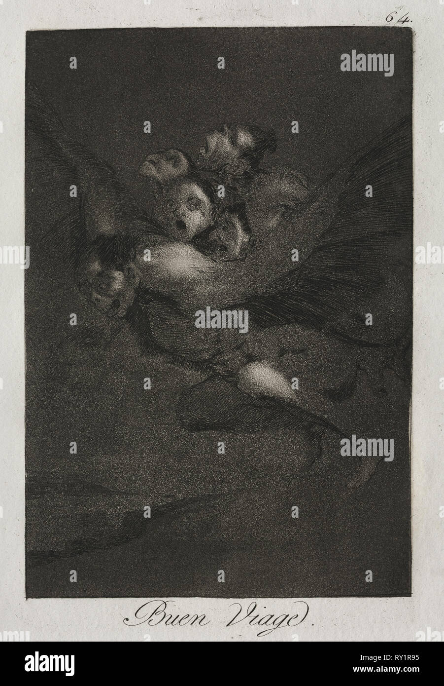 Caprichos: Bon Voyage! Francisco de Goya (Spanisch, 1746-1828). Radierung und Aquatinta Stockfoto