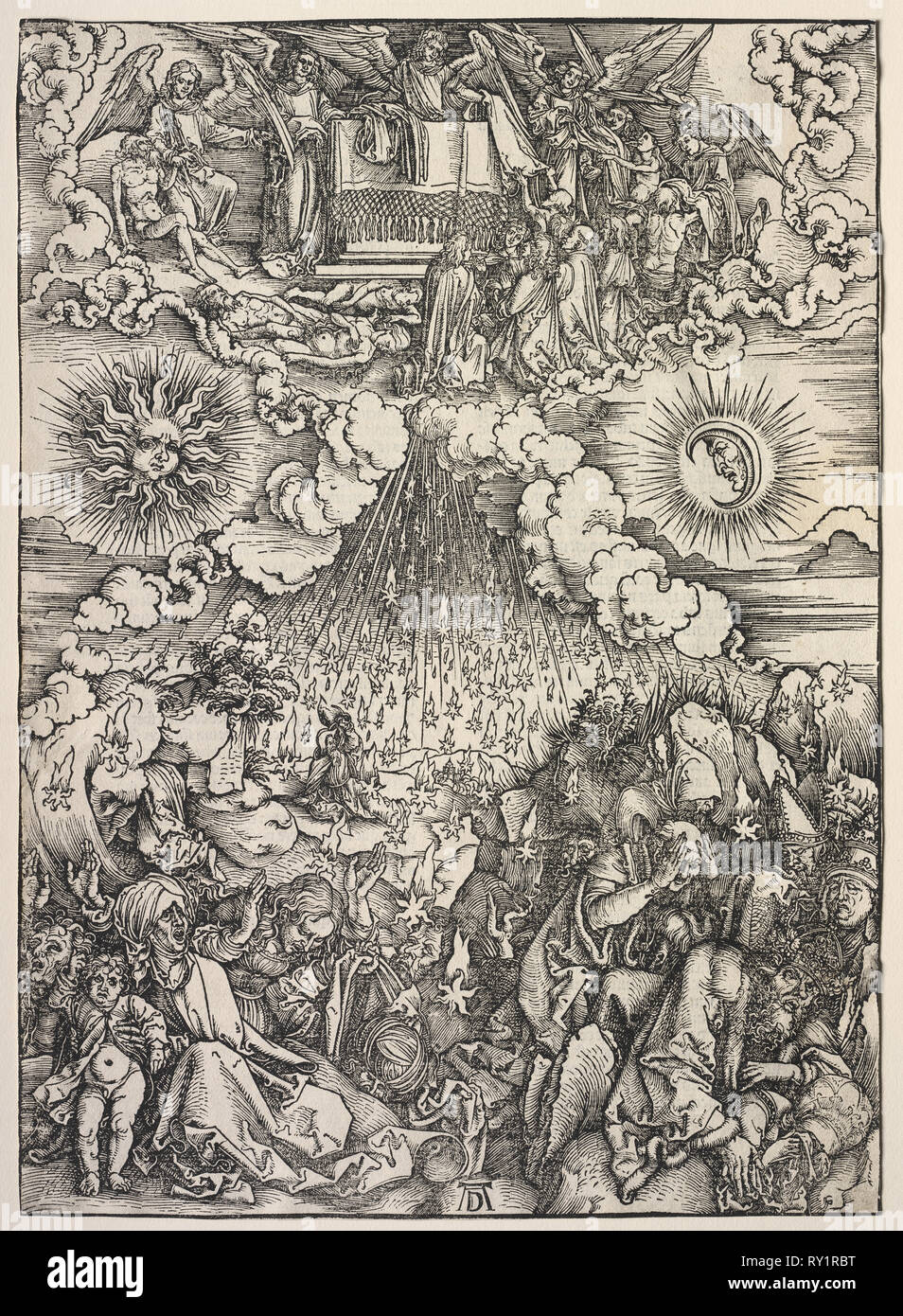 Offenbarung des Johannes: Eröffnung des sechsten Siegels, 1511. Albrecht Dürer (1471-1528). Holzschnitt Stockfoto
