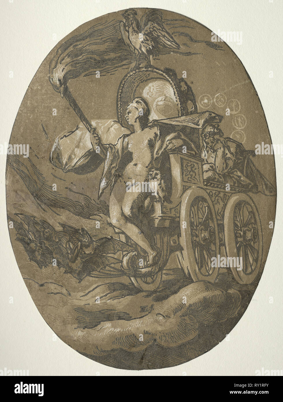 Nox. Hendrick Goltzius (Niederländisch, 1558 - 1617). Chiaroscuro Holzschnitt Stockfoto